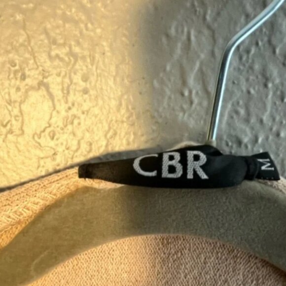 CBR Beige Tan Wide Cowl Neck Sweater Size Medium Scoop Minimalist Casual - Picture 6 of 9